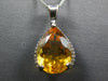 6.04CT DIAMOND & AAA CITRINE 14KT WHITE GOLD CLASSIC PEAR SHAPE FLOATING PENDANT
