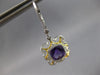 1.78CT DIAMOND & AAA AMETHYST 14KT 2 TONE GOLD SQUARE LEVERBACK HANGING EARRINGS