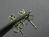 ESTATE SMALL .10CT GREEN DIAMOND 14KT WHITE GOLD 3D CLASSIC ROUND STUD EARRINGS