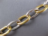 LARGE & LONG .98CT DIAMOND 14KT 2 TONE GOLD 3D OVAL LINK TOGGLE LOVE BRACELET