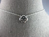 ESTATE .58CT DIAMOND 14KT WHITE GOLD 3D CLASSIC FLOWER LOVE NECKLACE