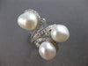 ESTATE EXTRA LARGE .90CT DIAMOND & PEARL 18KT WHITE GOLD MULTI ROW RING #28108