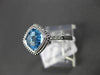 ESTATE 1.60CTW DIAMOND & AAA BLUE TOPAZ 14KT WHITE GOLD FILIGREE MILGRAIN RING