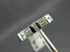 ESTATE .50 ROUND & EMERALD CUT DIAMOND 14KT WHITE GOLD 3D ANNIVERSARY RING #3701
