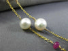 ESTATE AAA RUBY & PEARLS 14KT YELLOW GOLD 3D CLASSIC BY THE YARD NECKLACE #26222