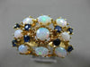 ANTIQUE LARGE 3.20CT AAA SAPPHIRE & OPAL 14KT YELLOW GOLD FILIGREE RING #22337
