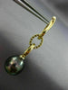 LARGE .81CT DIAMOND & AAA TAHITIAN PEARL 18K YELLOW GOLD OVAL TEAR DROP EARRINGS