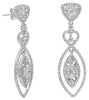 2.55CT DIAMOND 18KT WHITE GOLD DOUBLE HEART INFINITY TEAR DROP HANGING EARRINGS