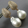 2.50CT DIAMOND & AAA SOUTH SEA PEARL 18K ROSE GOLD 3D TEAR DROP HANGING EARRINGS