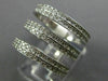 ESTATE LARGE 1.20CT DIAMOND 14KT WHITE GOLD 3D ETERNITY THREE ROW FUN LOVE RING