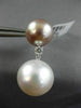 LARGE .28CT DIAMOND & AAA PINK WHITE SOUTH SEA PEARLS 18KT WHITE GOLD EARRINGS