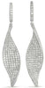 ESTATE LARGE 2.8CT DIAMOND 14KT WHITE GOLD 3D PAVE TWISTED LEAF HANGING EARRINGS