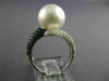 LARGE .94CT DIAMOND AAA SAPPHIRE & AAA SOUTH SEA PEARL 18KT WHITE GOLD LOVE RING