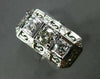 ANTIQUE WIDE .62 OLD MINE DIAMOND 14K WHITE GOLD 3D 3 STONE FILIGREE RING #22447