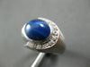 4.6CT DIAMOND & AAA STAR SAPPHIRE 14KT WHITE GOLD MATTE & SHINY MENS RING #27687