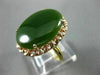 ANTIQUE LARGE AAA JADE 14KT YELLOW & ROSE GOLD 3D OVAL FILIGREE LOVE RING #26411