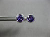 2.21CT DIAMOND & AAA AMETHYST 14K WHITE GOLD 3D ROUND CLASSIC HALO STUD EARRINGS