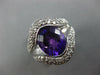 LARGE 4.16CT DIAMOND & AAA AMETHYST 18KT WHITE GOLD 3D OVAL DOUBLE V FUN RING