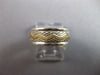 WIDE 14KT 2 TONE GOLD 3D SOLID DIAMOND CUT CRISS CROSS 7MM FUN ANNIVERSARY RING