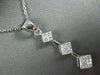 ESTATE LARGE .75CT DIAMOND 14K WHITE GOLD 3D THREE STONE FLOATING PENDANT #19036