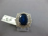 LARGE 6.18CT DIAMOND & SAPPHIRE 14KT WHITE GOLD OVAL DOUBLE HALO ENGAGEMENT RING
