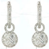 1.24CT DIAMOND 14KT WHITE GOLD CLUSTER INVISIBLE HALO LOVE KNOT HANGING EARRINGS