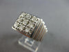 ESTATE LARGE .63CT DIAMOND 14KT WHITE GOLD 3D SQUARE CLASSIC MENS RING #27704