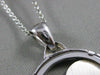 ESTATE LARGE 18K WHITE GOLD OPEN HEART CIRCLE PENDANT + DIAMOND CUT CHAIN #21253