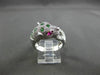 ESTATE LARGE .92CT DIAMOND TSAVORITE & RUBY 14KT WHITE GOLD 3D HAPPY TIGER RING