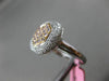 ESTATE WIDE .83CT DIAMOND 18K WHITE & ROSE GOLD 3D HEXAGON CLUSTER FILIGREE RING
