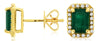 2.20CT DIAMOND & AAA EMERALD 14KT YELLOW GOLD SQUARE OCTAGON HALO STUD EARRINGS
