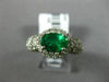 ESTATE LARGE 3.79CT DIAMOND & AAA EMERALD PLATINUM 3D OVAL PAVE ANNIVERSARY RING