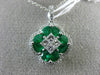 ESTATE LARGE 1.11CT DIAMOND & AAA EMERALD 18KT WHITE GOLD 3D MULTI SHAPE PENDANT