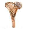 LARGE .27CT WHITE & PINK DIAMOND 18KT WHITE & ROSE GOLD PANTHER CRISS CROSS RING