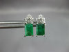 1.22CT DIAMOND & AAA EMERALD 14KT WHITE GOLD 3D EMERALD CUT STUD EARRINGS #27128