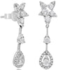 ESTATE .78CT DIAMOND 14K WHITE GOLD 3D ROUND TEAR DROP STAR FUN HANGING EARRINGS