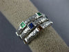 ESTATE WIDE 1.05CT AAA MULTI GEM 18KT WHITE GOLD 3D HAMMERED TRINITY RING #1650