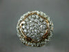 ESTATE EXTRA LARGE 1.50CT DIAMOND 14KT WHITE & ROSE GOLD CLUSTER MULTI ROW RING