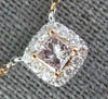 .74CT WHITE & PINK DIAMOND 18KT WHITE & ROSE GOLD PRINCESS & ROUND LOVE NECKLACE
