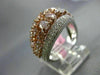 ESTATE LARGE 3.08CT DIAMOND 18KT WHITE & ROSE GOLD WAVE WEDDING ANNIVERSARY RING