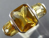 LARGE 5.0CT AAA YELLOW TOPAZ 14K WHITE GOLD CUSHION & EMERALD CUT BEZEL FUN RING