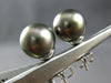 ESTATE LARGE AAA TAHITIAN PEARL 14KT WHITE GOLD 3D CLASSIC STUD EARRINGS