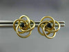 ESTATE .25CT AAA SAPPHIRE 14KT YELLOW GOLD 3D LOVE KNOT STUD EARRINGS #20858