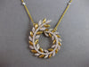 EXTRA LARGE 2.25CT DIAMOND 14KT YELLOW GOLD MULTI LEAF CRISS CROSS LOVE NECKLACE