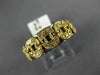 ESTATE WIDE .22CT DIAMOND 18KT WHITE & ROSE GOLD 3D SQUARE HALO ANNIVERSARY RING