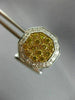 ESTATE LARGE 1.5CT WHITE & INTENSE FANCY YELLOW DIAMOND 18K WHITE GOLD CUFFLINKS