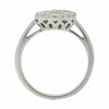 ESTATE LARGE .91CT DIAMOND 18KT WHITE GOLD 3D CLASSIC CLUSTER FLOWER LOVE RING