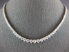 14.94CT DIAMOND 18KT WHITE GOLD THREE PRONG ETERNITY GRADUATING TENNIS NECKLACE