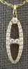 ESTATE .27CT DIAMOND 14KT YELLOW GOLD 3D ROUND CLASSIC OVAL FUN FLOATING PENDANT