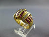 LARGE 3.65CT DIAMOND & AAA RUBY 18KT YELLOW GOLD PRINCESS MULTI ROW CROWN RING